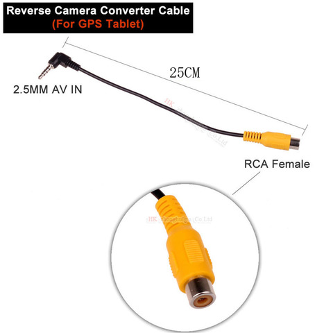 RCA to 2.5MM AV IN Cable For Car Rear View Camera to GPS Tablet Parking Adapter ► Photo 1/2