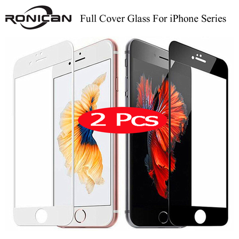 2Pcs 9H Full Cover Tempered Glass For iPhone 7 8 Plus X XS Max XR 5 5s 6 Screen Protector Protective Film For iPhone 11 Pro Max ► Photo 1/6