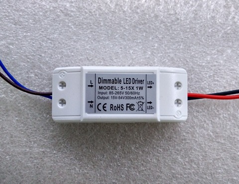 Dimmable LED Driver LED power supply 5-15w 300ma 15-54v output led bulb light downlight lamp spotlight driver ► Photo 1/3