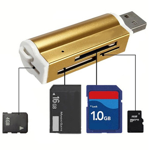 Hot Multifunctional Lighter Shape USB2.0 Micro SD TF MMC SDHC MS Memory Card Reader 63BE ► Photo 1/6