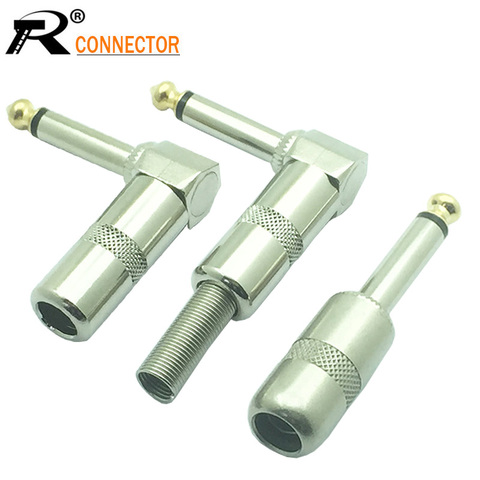 10pcs/lot 1/4 Inch Mono Jack 6.35mm Male Plug Wire Connector Hot Sell Guitar Effect Pedal Microphone 6.3MM Plug Audio Connector ► Photo 1/6