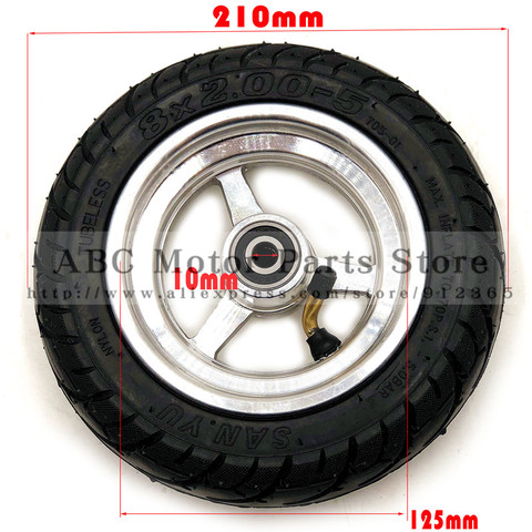 8x2.00-5 Tubeless Tire Wheel Tyre 8X2.00-5 wheel hub Pocket Bike MINI Bike Electric Wheelchair Wheel Motor ► Photo 1/1
