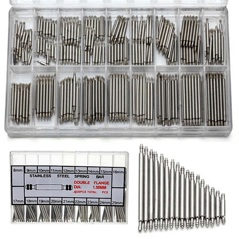 360Pcs 8mm - 25mm Stainless Steel Watch Spring Bar Link Pins Tool ► Photo 1/6
