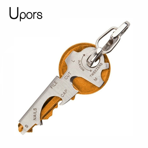 UPORS 8 IN 1 Bottle Opener Keychain Stainless Steel Multifunctional Keychain Beer Opener Keychain Corkscrew Wine Opener ► Photo 1/6
