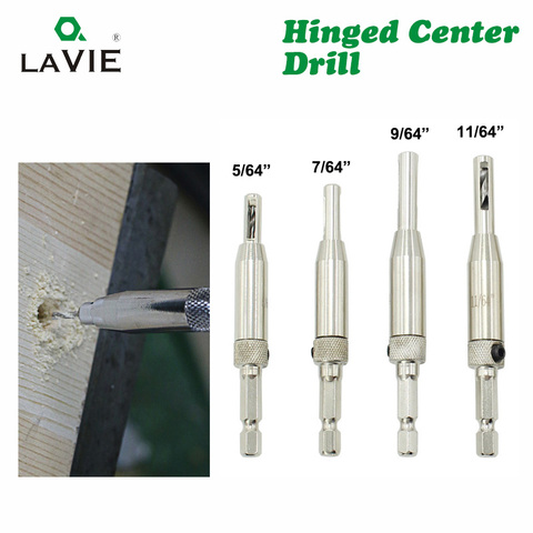 LAVIE 4PCS/lot HSS Self Centering Hinger Drill Bit Center Positioned Carpenter Furniture Maker Bits Woodworking Punch DB03007 ► Photo 1/4