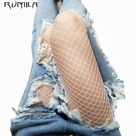 fashion white medium grid women high waist stocking fishnet club tights panty knitting net pantyhose trouser mesh lingerie TT016 ► Photo 1/6