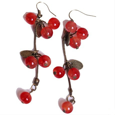 Fashion Jewelry For Women Korean Pop Red Cherry Cute Earring Wholesale Clothing Jewelry ► Photo 1/3