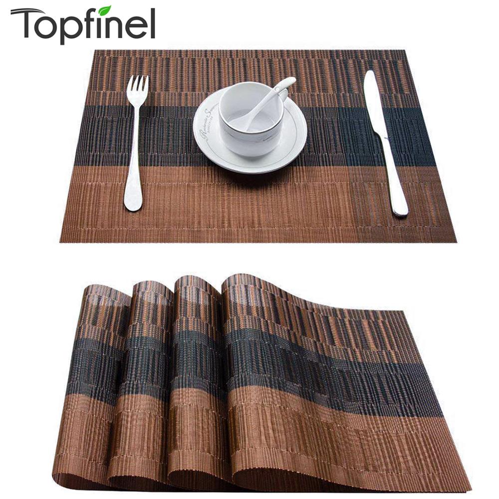PVC Placemats Rectangle Kitchen Dining Table Place Mats Non Slip Supplies 