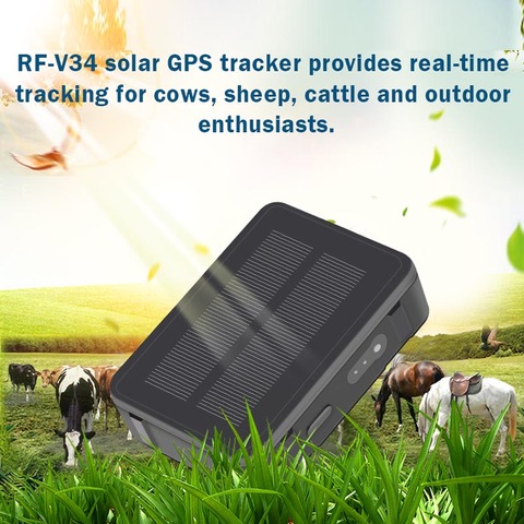 Solar GPS Tracker Power Sheep Cow Cattle  RF-V34 9000mAh Waterproof GSM GPS WiFi Tracking Voice monitoring Anti-remove SOS Alarm ► Photo 1/6