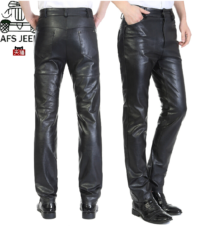 29-39 ! New men's brand genuine leather sheepskin leather pants thickening  Slim Straight leather trousers male plus size pants - Price history &  Review, AliExpress Seller - High quality Made in China Store