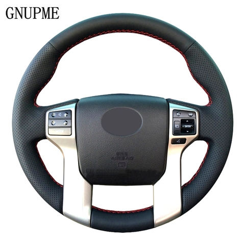 GNUPME DIY Artificial Leather Black Car Steering Wheel Cover for Toyota Land Cruiser Prado 2010-2014 Tundra Tacoma 4Runner ► Photo 1/6
