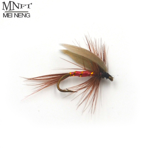 MNFT 10PCS Peacock Wings May Fly Trout Fishing Flies 12# Barbed