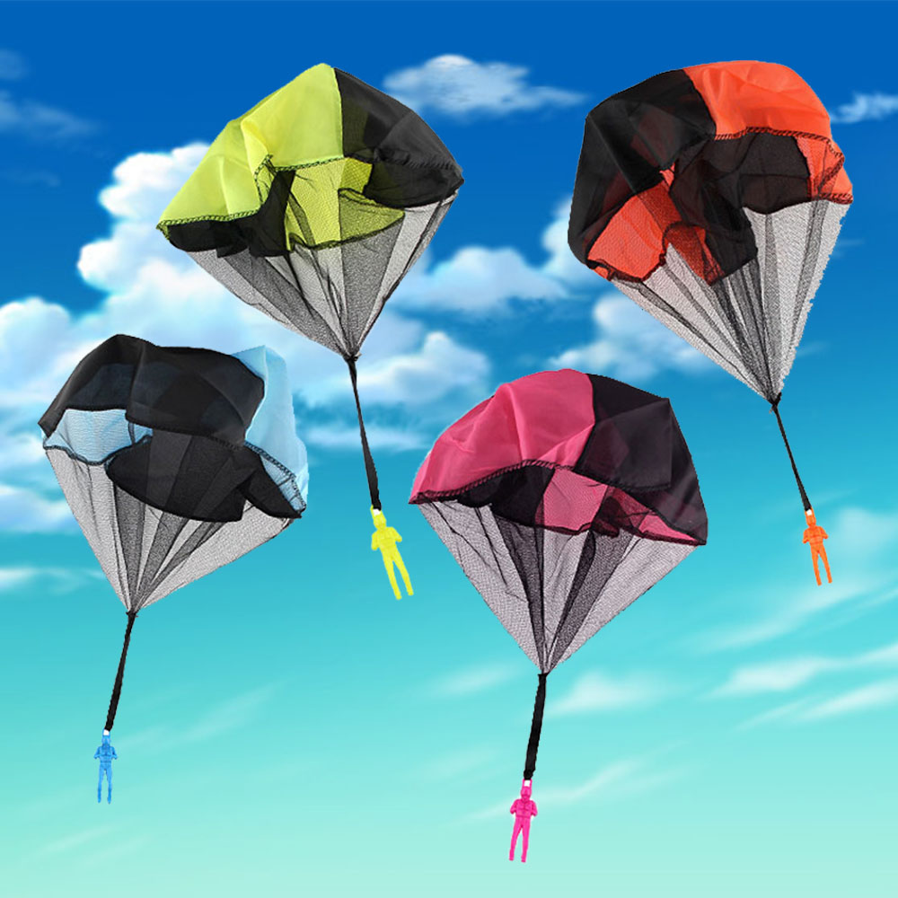 10pcs Kid Hand Throwing Parachute Toy Educational Parachute Figure Soldier Play 