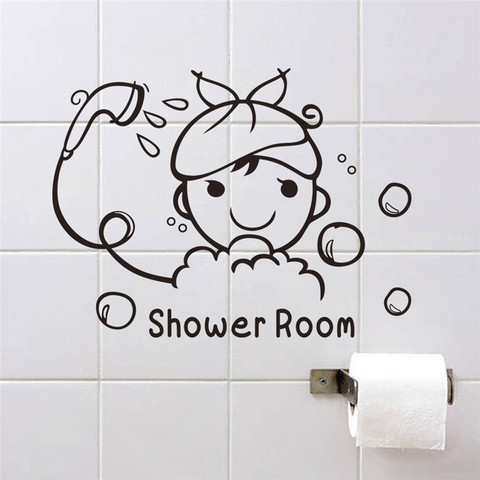 Shower Room Door Bubble Stickers Bathroom Wall Stickers Decals Toilet Decoration ► Photo 1/4