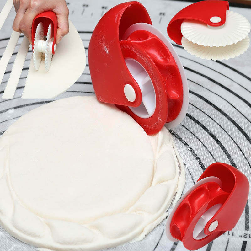 Plastic Dough Lattice Roller Cutter Pull Net Wheel Knife Pizza Pastry Cutter  Pie