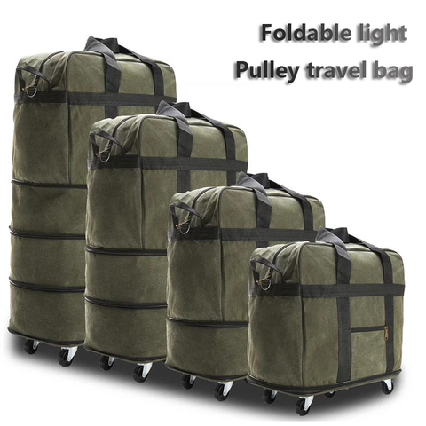 Oxford cloth duffle bag large capacity travel bag with wheel back pull bag dual-use collapsible luggage 158 air carrier package ► Photo 1/5