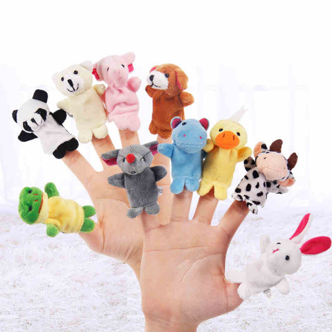 10pcs/Lot Cartoon Animal Velvet Finger Puppet Finger Toy Finger Doll Baby Cloth Educational Hand Story Baby Toy ► Photo 1/6
