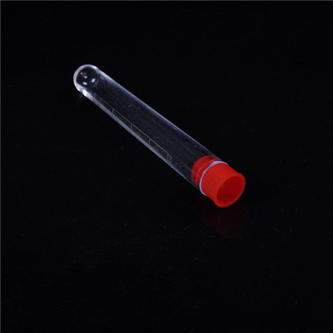 New 10pcs 16x100mm Clear Plastic Test Tubes With Caps Lab Round Bottle Tubes Laboratory Tools ► Photo 1/6