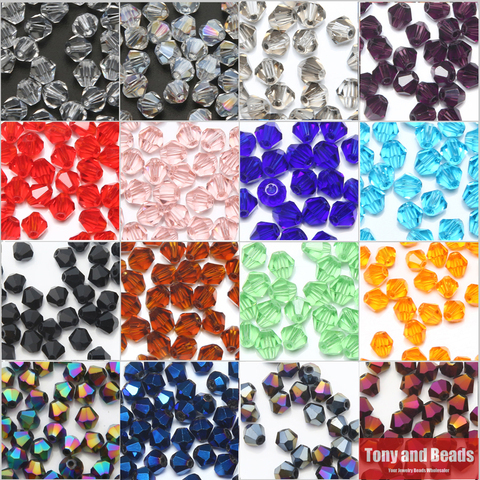 2lots more 10% off ! (50Pcs/Lot) 6mm Bicone Faceted Glass Crystal Spacer Beads For Jewelry Making 17Colors Free Shipping ► Photo 1/1