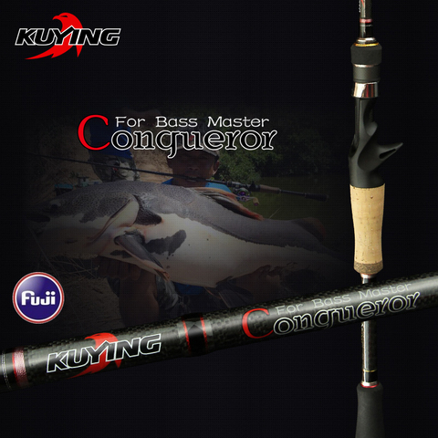 KUYING Conqueror 1.98m 2.0m 2.07m Fast Action Casting Spinning Fishing Lure Rod Carbon Pole 2 Sections Bass Master Hard Soft ► Photo 1/5