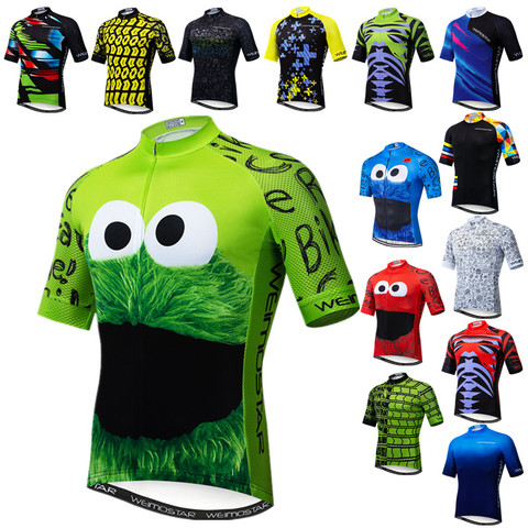 Weimostar Top Green Cycling Jersey Funny Men's Cookie Bicycle Cycling Clothing Maillot Ciclismo Breathable MTB Bike Jersey Shirt ► Photo 1/6