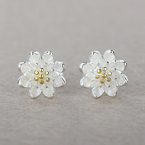 Boutique Lady Shining Flower Fashion 925 Sterling Silver Stud Earring Cartilage Piercing Earings Boho Jewelry Gift For Women ► Photo 1/6