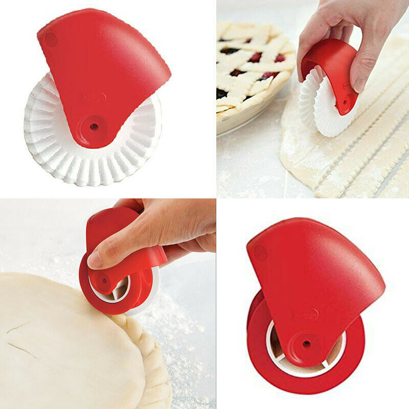 1Pc Pastry Lattice Roller Cutter Plastic Dough Pull Net Wheel Knife Pizza Pastry  Cutter Pie Craft Making Tool Baking Accessories