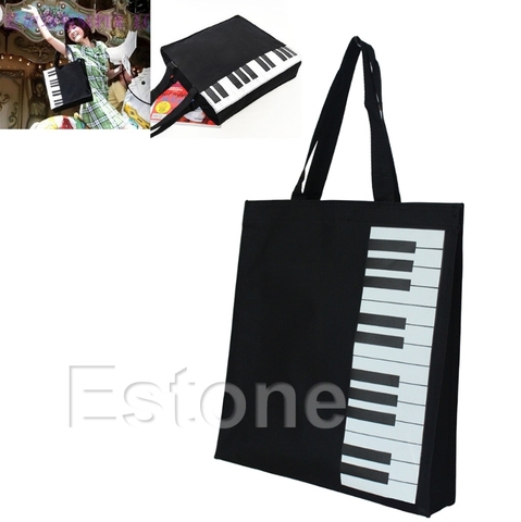 Hot Fashion Black Piano Keys Music Handbag Tote Bag Handbag ► Photo 1/3