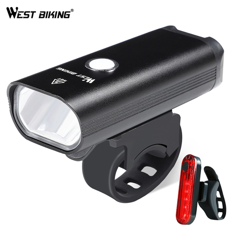 WEST BIKING Cycling Light Flashlight USB Rechargeable MTB Bicycle Front Lights Lamp Waterproof Bike Headlight Bike Accessories ► Photo 1/6