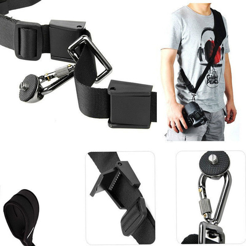 Photo DSLR Black Camera Rapid Shoulder Neck Strap Belt Sling Soft Padded Strap Holder  for Canon Sony Nikon Panasonic SLR ► Photo 1/3