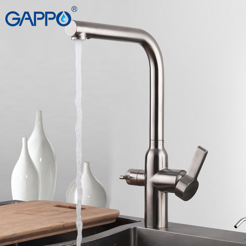 GAPPO 304 stainless steel Kitchen Faucets cold hot water sink taps water mixer Faucets sink mixer faucets waterfall ► Photo 1/6