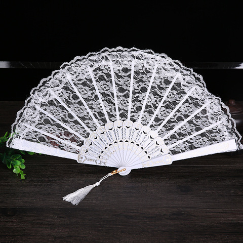 Ladies Folding Lace Hand Fan Wholesale Personalized Fans of Old Wedding Decor For Home Decoration Ornament Dance Accessories 11 ► Photo 1/6