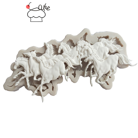 Aouke Running Horse Decorating Molds Cake Silicone Mold Sugarpaste Candy Chocolate Gumpaste Clay Mould  J136 ► Photo 1/5