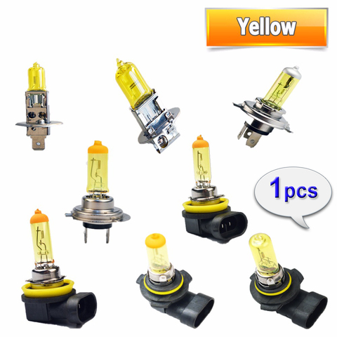 Hippcron 1 PCS Yellow H1 H3 H4 H7 H8 H11 9005 9006 Halogen Bulb 12V 55W 3000K Quartz Glass Xenon Car HeadLight Auto Lamp ► Photo 1/6