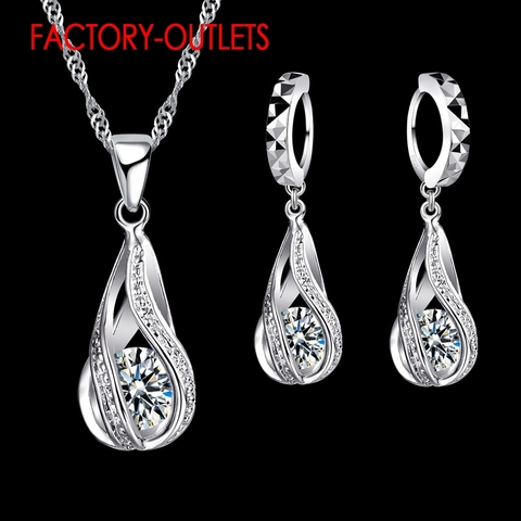 925 Sterling Silver Bridal Jewelry Sets Romantic Style Round CZ Crystal Women Girls Engagement Anniversary Wholesale ► Photo 1/5