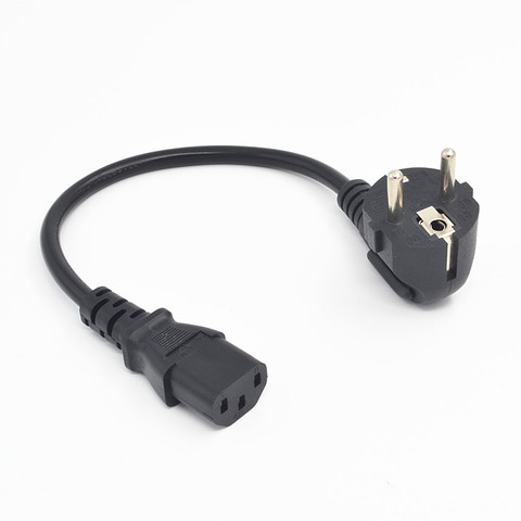 Short 0.2M/1ft European 3 Pin Male to IEC 3 Pin Female ,Schuko to C13 power cord ► Photo 1/4