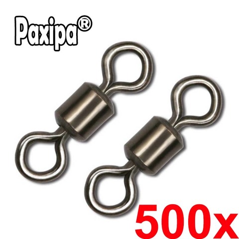 500pcs Stainless Steel Fishing Barrel Swivel Solid Ring Sizes Rolling Swivel Connector Fishing Accessories ► Photo 1/4