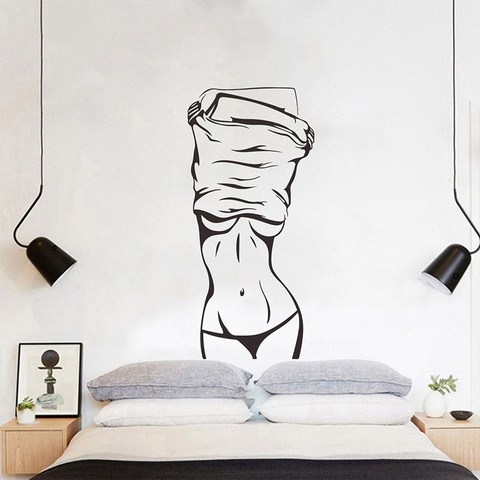 Sexy girl Wall Sticker Creative living room bedroom decoration Mural Art Decals wallpaper home decor Fitness stickers ► Photo 1/6
