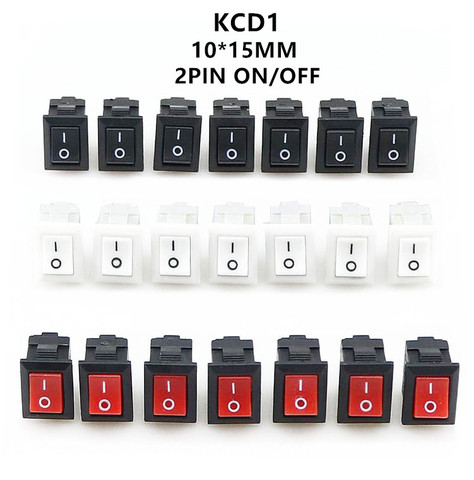 100pcs  KCD11-101 3A/250V small black 10*15mm SPST 2PIN ON/OFF G130 Boat Rocker Switch Car Dash Dashboard Truck RV ATV Home ► Photo 1/4