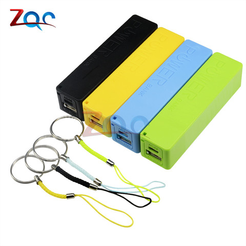 New Portable Power Bank 18650 External Backup Battery Charger With Key Chain Green Black Yellow Blue ► Photo 1/6
