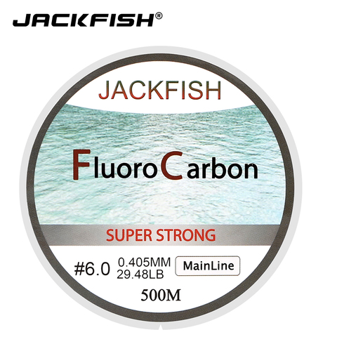JACKFISH HOT SALE 500M Fluorocarbon Fishing Line  5-32LB test Carbon Fiber Leader Line 0.165-0.46mm fly fishing line pesca ► Photo 1/6