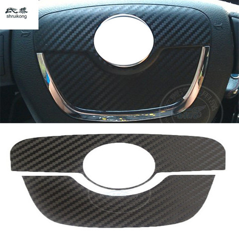 2pcs/lot carbon fiber car stickers of the steering wheel center for SKODA SUPERB 2007-2013 / Octavia 2010-2013 / Fabia 2010 ► Photo 1/1