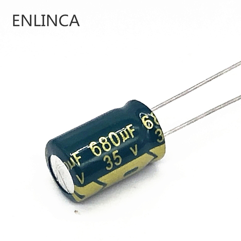 10pcs/lot T07 Low ESR/Impedance high frequency 35v 680UF aluminum electrolytic capacitor size 10*15 680UF35V 20% ► Photo 1/1