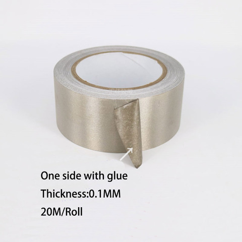 low price different width 20m Silver Conductive Fabric Cloth Tape LCD EMI Anti-Radiation shield single-sided Silver grey tape ► Photo 1/5