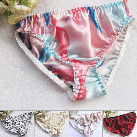 100% Silk panties female pure silk briefs xxl plus size - Price