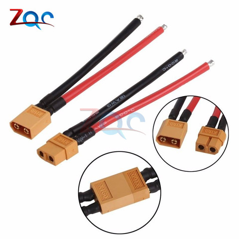 2PCS of XT60 Battery Male Female Connector Bullet Plug with Silicon 14 AWG Electrical Wire Cable 14AWG For RC Lipo Battery ► Photo 1/6