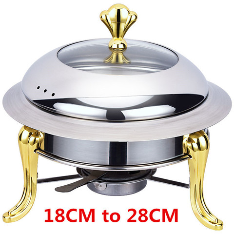 Golden stainless steel alcohol stove household commercial Removable small chafing dish solid fuel boiler small cooking hot pots ► Photo 1/6
