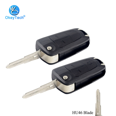 OkeyTech For Opel Fob Cover 2/3 Button Flip Folding Remote Switchblade Car Key Shell HU46 Left Blade for Vauxhall Opel Antara ► Photo 1/6