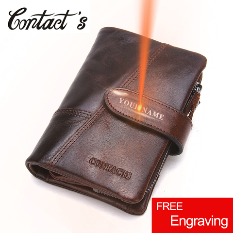 Retro Wallet For Men Genuine Leather Vintage Brand Male Clutch Bag Design Removed Coin Purse Zip&Hasp Credit Card Holder 4 Color ► Photo 1/6