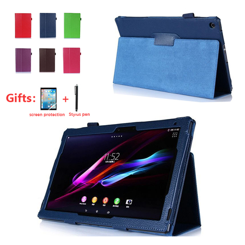 Cover Case for 10.1 inch Sony Xperia Tablet Z/Z2, Filp PU Leather Protective Cover for Sony Xperia Z2 Z1 Tablet+film Stylus Pen ► Photo 1/4